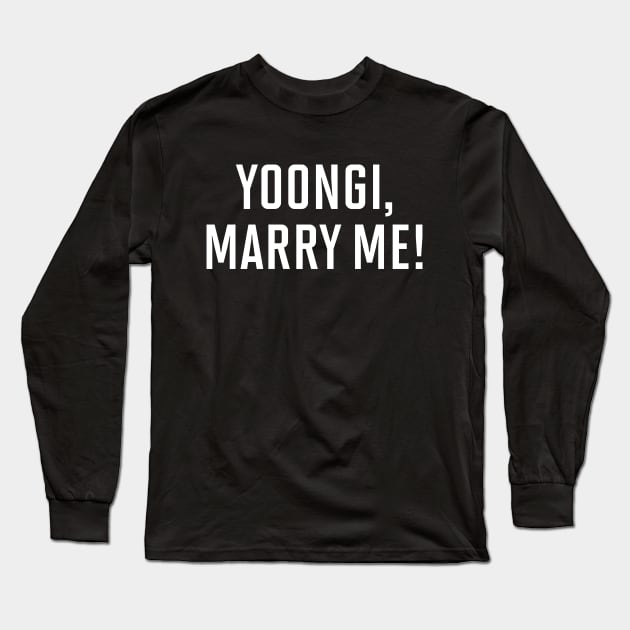 Yoongi Marry Me (White) Long Sleeve T-Shirt by inotyler